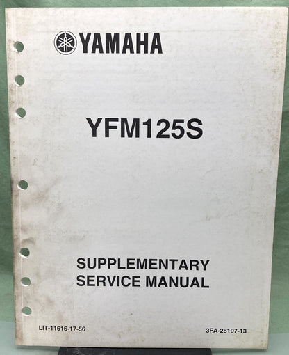 Genuine Yamaha LIT-11616-17-56 YFM125S Supp. Service Manual 2004