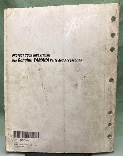 Genuine Yamaha LIT-11616-04-84 YFM80N Service Manual 1984