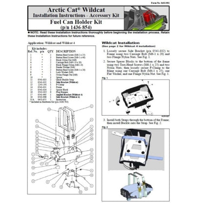 NEW GENUINE ARCTIC CAT 1436-854 FUEL CAN HOLDER - WC OR WC4