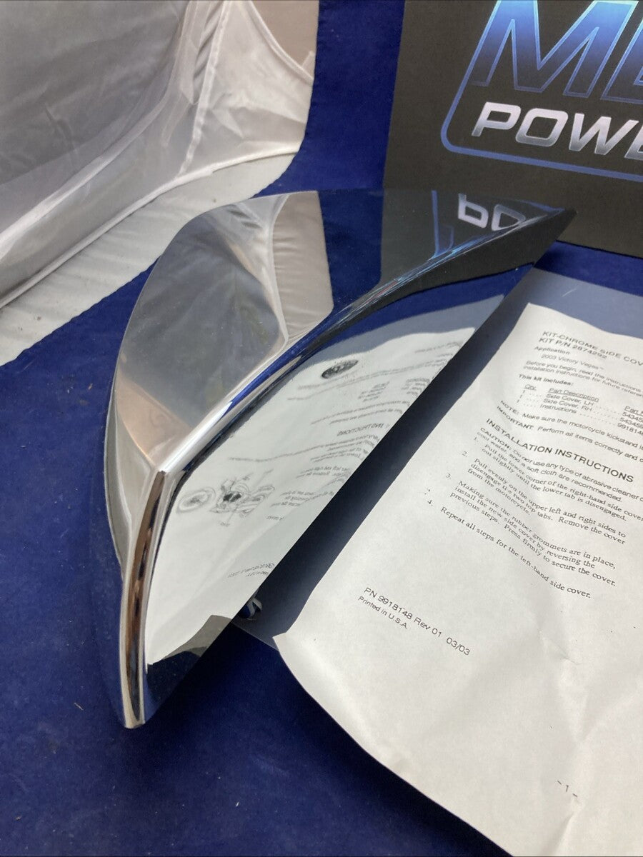 QTY 2 NEW GENUINE VICTORY 2874292 SIDE COVERS CHROME