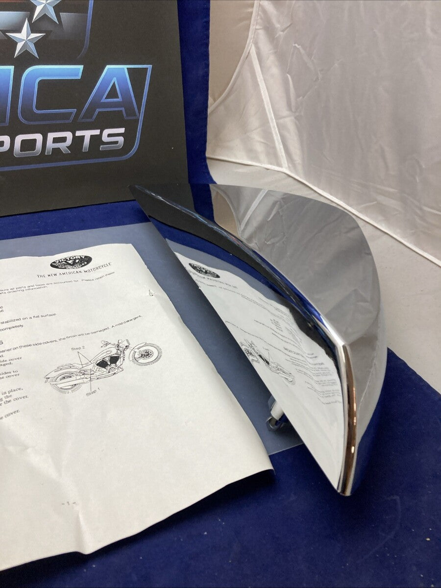 QTY 2 NEW GENUINE VICTORY 2874292 SIDE COVERS CHROME