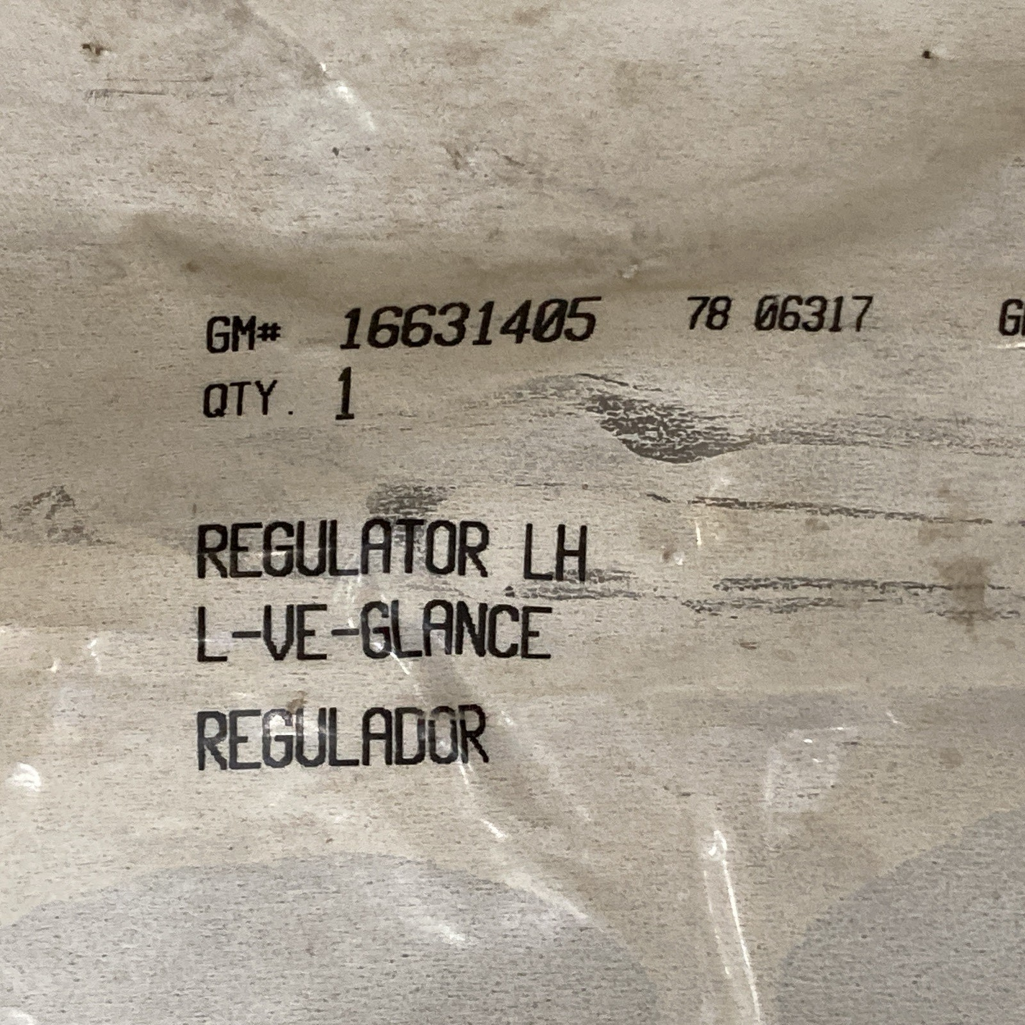New Genuine GM 16631405 POWER WINDOW REGULATOR