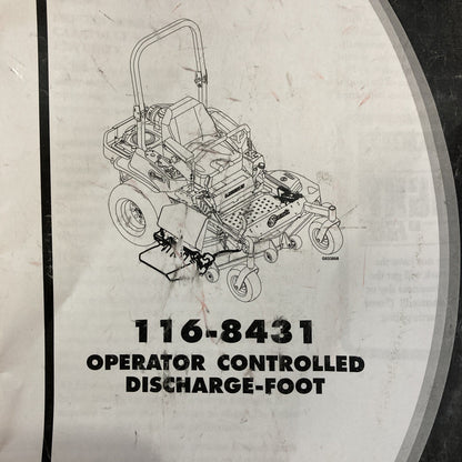 New Genuine Exmark 116-8431 Operator Controlled Discharge-Foot