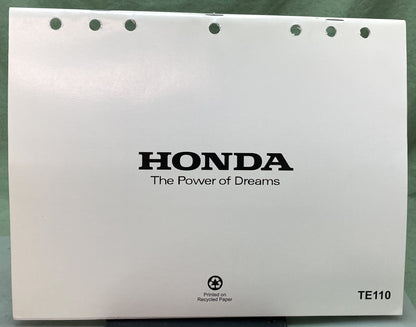 Genuine Honda TE110 Warranty Flat Rate Manual General Purpose Engines 2006