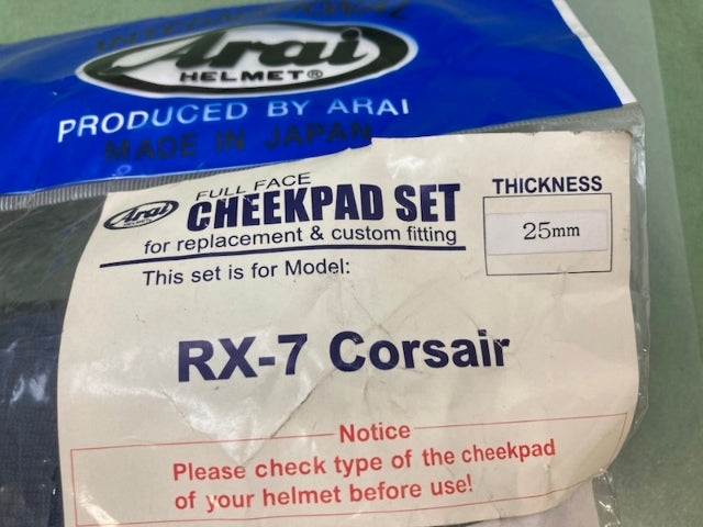 Arai 3624 Full Face Cheek Pad Set New Genuine