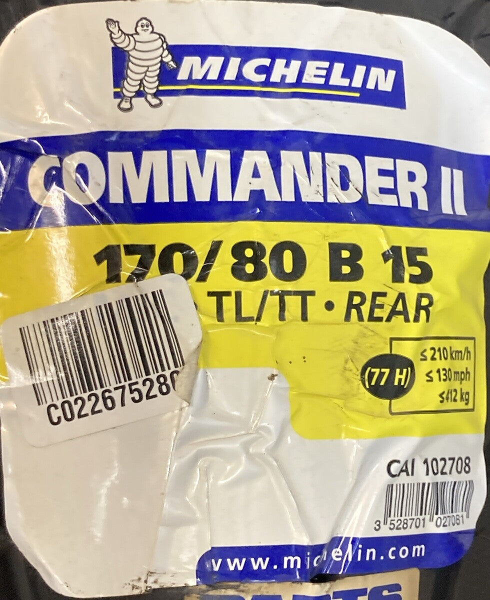 NEW GENUINE MICHELIN 170/80B15 77H COMMANDER II REAR TIRE