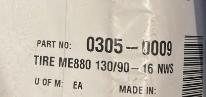 NEW GENUINE METZELER 1040800 130/90-16 M/C 67H ME880 FRONT TIRE