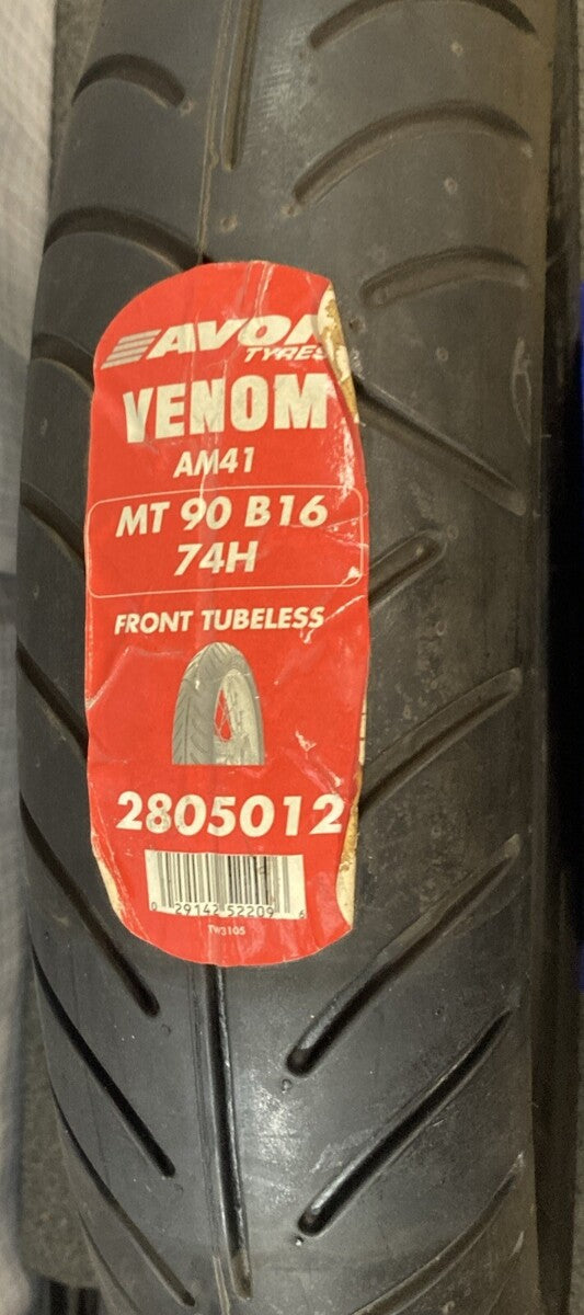 NEW AVON 2805012 VENOM AM41 MT90 B16 74H FRONT TIRE FITS HARLEY DAVIDSON