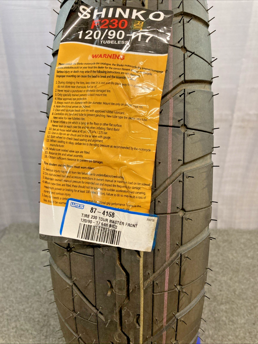NEW SHINKO F230 TOUR MASTER 120/90-17 64H TL FRONT MOTORCYCLE TIRE
