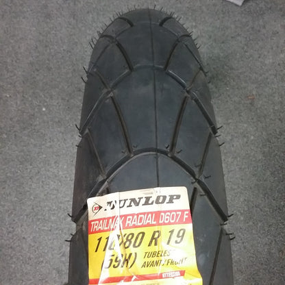 NEW DUNLOP D607 TRAILMAX 110/80-19 FRONT TUBELESS MOTORCYCLE TIRE