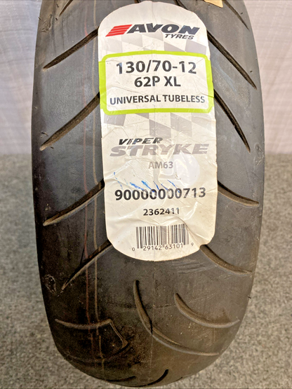 NEW AVON AM63 VIPER STRYKE 130/70-12 62P XL TL UNIVERSAL SCOOTER TIRE