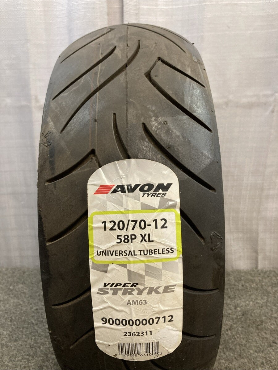 NEW AVON AM63 VIPER STRYKE 120/70-12 58P XL TL UNIVERSAL SCOOTER TIRE