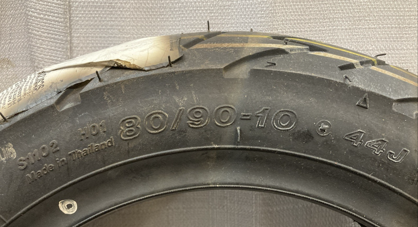 NEW GENUINE BRIDGESTONE 184567 HOOP B01 80/90-10 44J FR/RR MOTORCYCLE TIRE