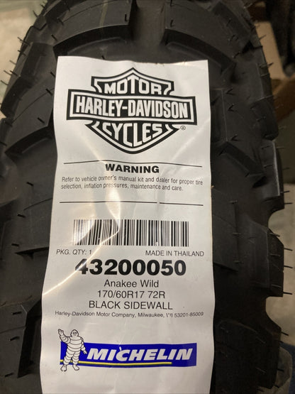 NEW MICHELIN 170/60R17 72R 43200050 ANAKEE WILD OFF-ROAD REAR TIRE HARLEY
