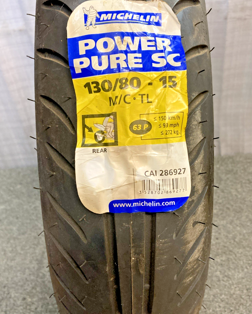 NEW MICHELIN POWER PURE SC 130/80-15 63P REAR TL MOTORCYCLE TIRE