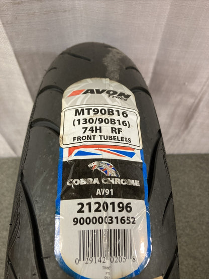 NEW AVON TYRES 130/90B16 FR 2120196 COBRA CHROME AV91 MT90B16 REINFORCED TIRE