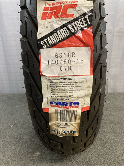 NEW IRC GRAND HIGH SPEED GS-18R 140/80-15 67H REAR TUBE TYPE MOTORCYCLE TIRE