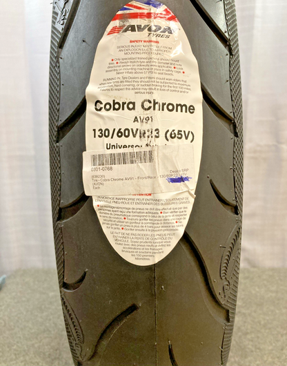 NEW GENUINE AVON COBRA CHROME 130/60VR23 M/C 65V TL AV91 FRONT MOTORCYCLE TIRE