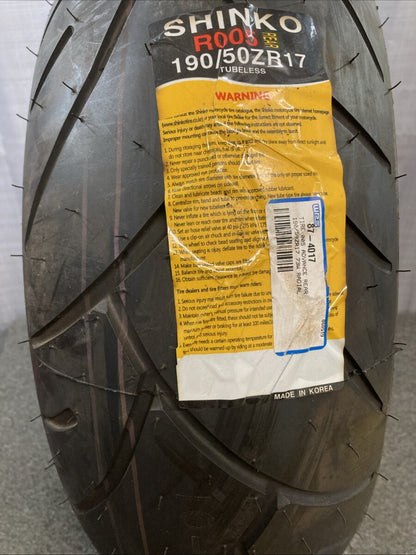 NEW SHINKO 005 ADVANCE 190/50ZR17 73W TL REAR MOTORCYCLE TIRE