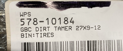 NEW GBC 578-10184 AR122936 DIRT TAMER A/T F/R 27X9-12 6-ply Tubeless Utv Tire