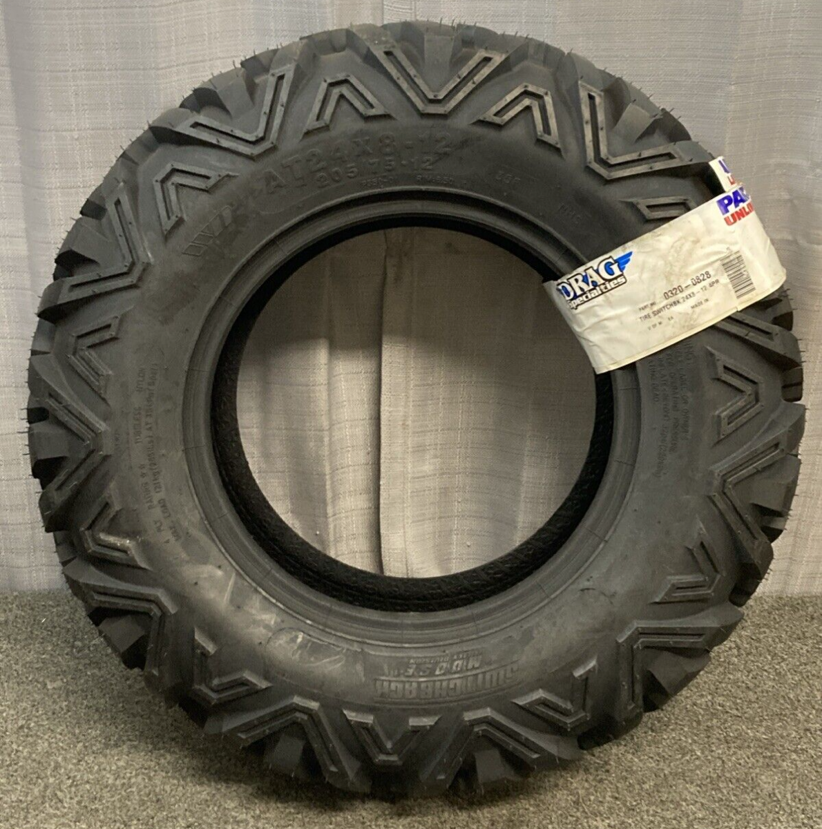 NEW GENUINE MOOSE 0320-0828 AT24X8-12 SWITCHBACK F/R 4 Ply Tubeless ATV UTV TIRE