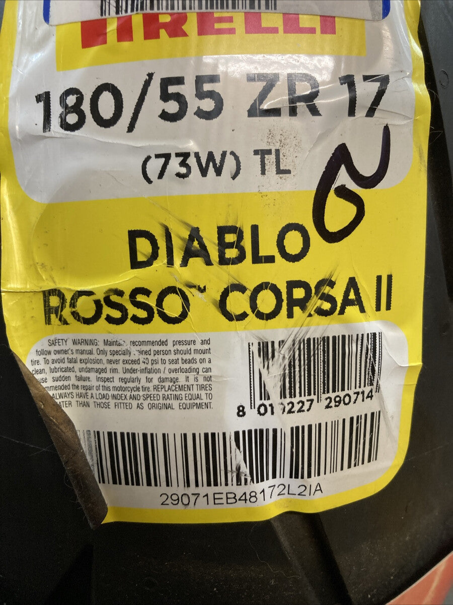 NEW PIRELLI 3106800 CORSA 2 180/55 ZR 17 REAR MOTORCYCLE TIRE