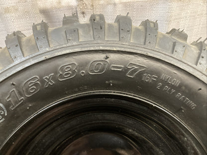 NEW GENUINE FAR EAST 14797 16X8.0-7 REAR TIRE/WHEEL ASM 3170 TL 2 PLY GO-KART