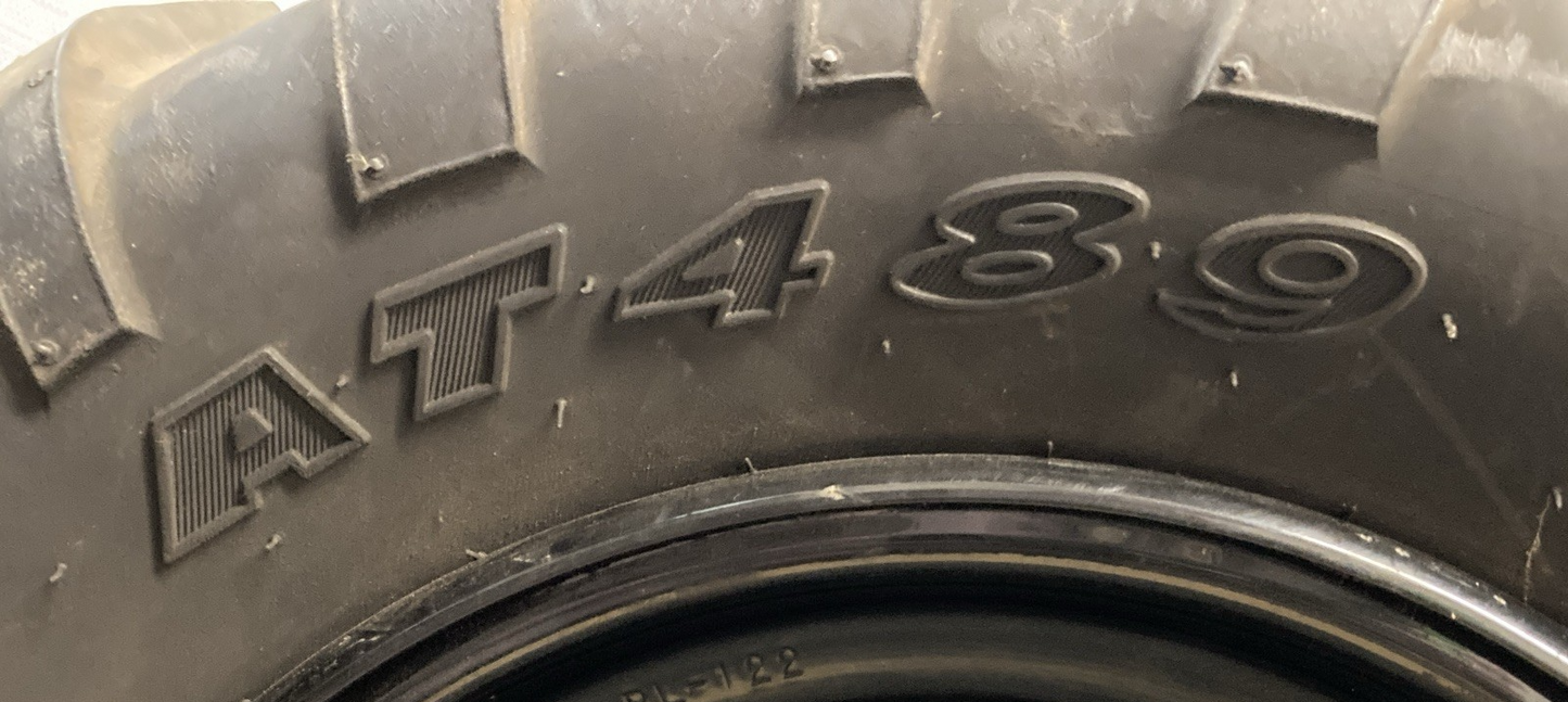 NEW GENUINE CARLISLE AT489 24X11-12 4 PLY ATV TIRE AND 4 LUG RIM