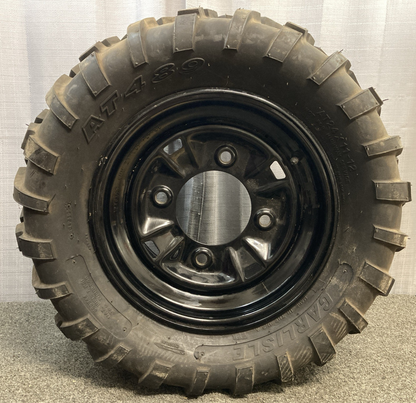 NEW GENUINE CARLISLE AT489 24X11-12 4 PLY ATV TIRE AND 4 LUG RIM