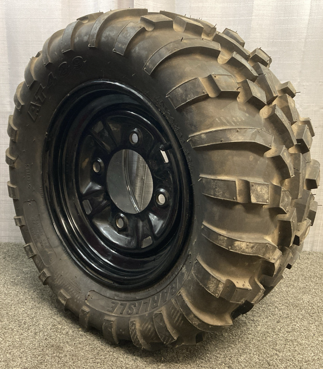 NEW GENUINE CARLISLE AT489 24X11-12 4 PLY ATV TIRE AND 4 LUG RIM