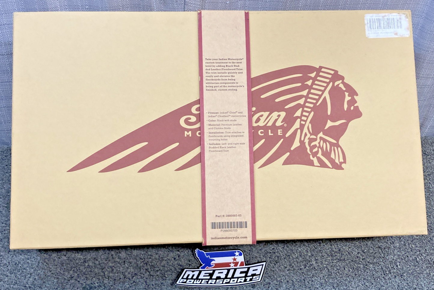 New Genuine Indian 2880007-03 Heritage Leather Floorboard Trim