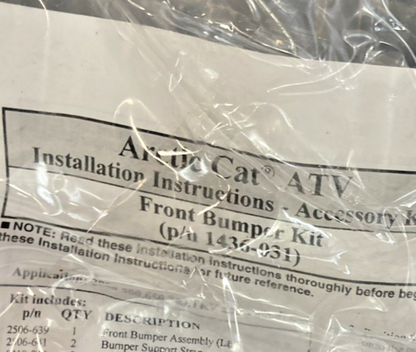 NEW GENUINE ARCTIC CAT 1436-031 Front Brushguard Bumper Kit VLX Geared Up