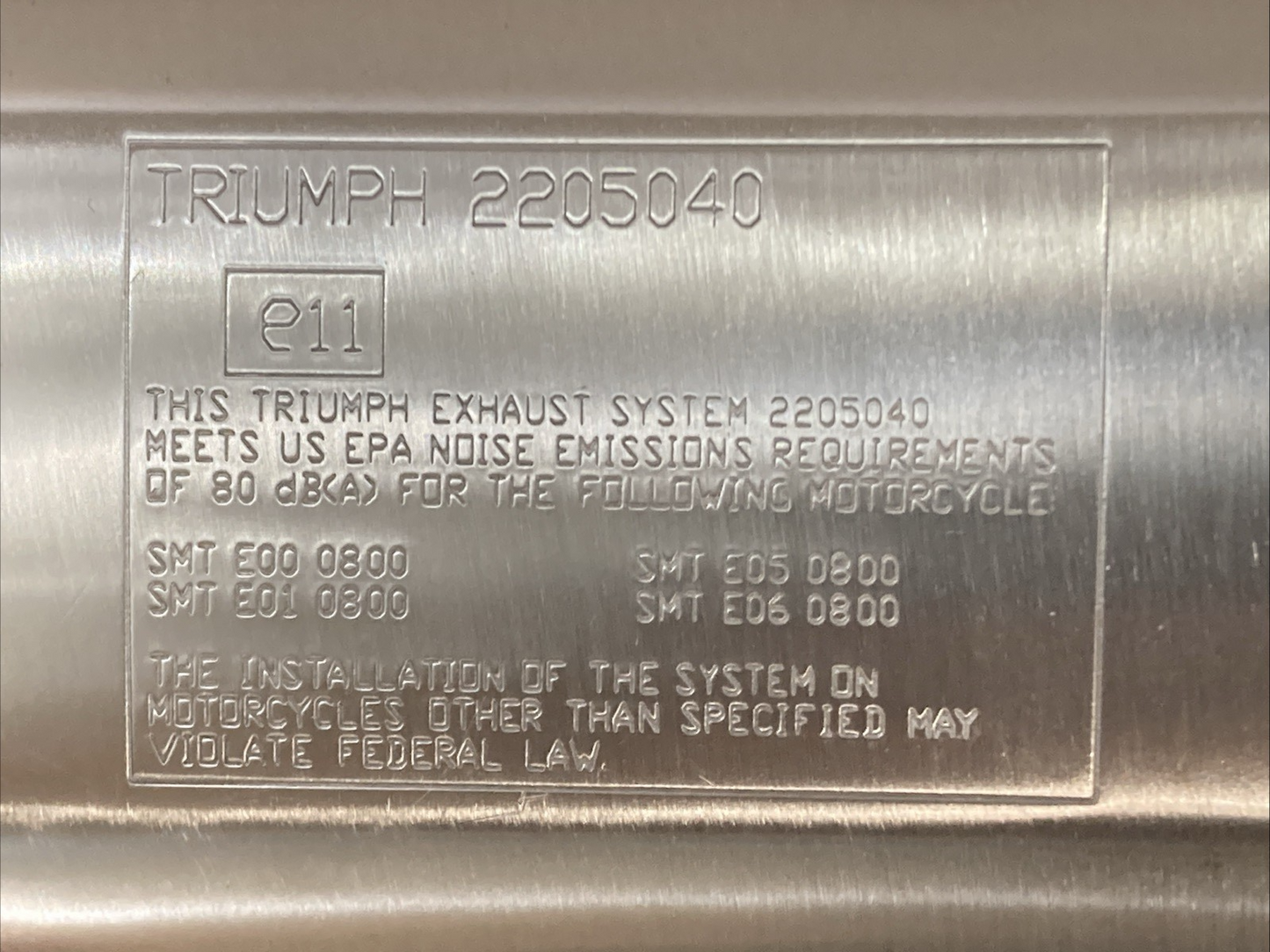 NEW GENUINE TRIUMPH T2205040 Silencer, Assembly, Exhaust