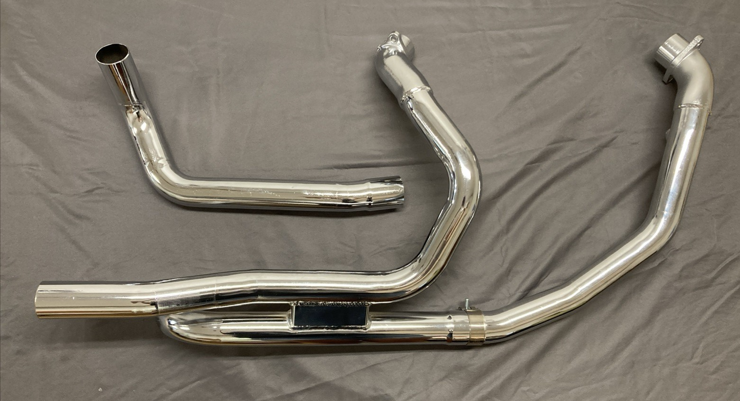 NEW GENUINE RINEHART 100-0550 CHROME SLIMLINE DUAL HEADER KIT BLACK SHIELDS