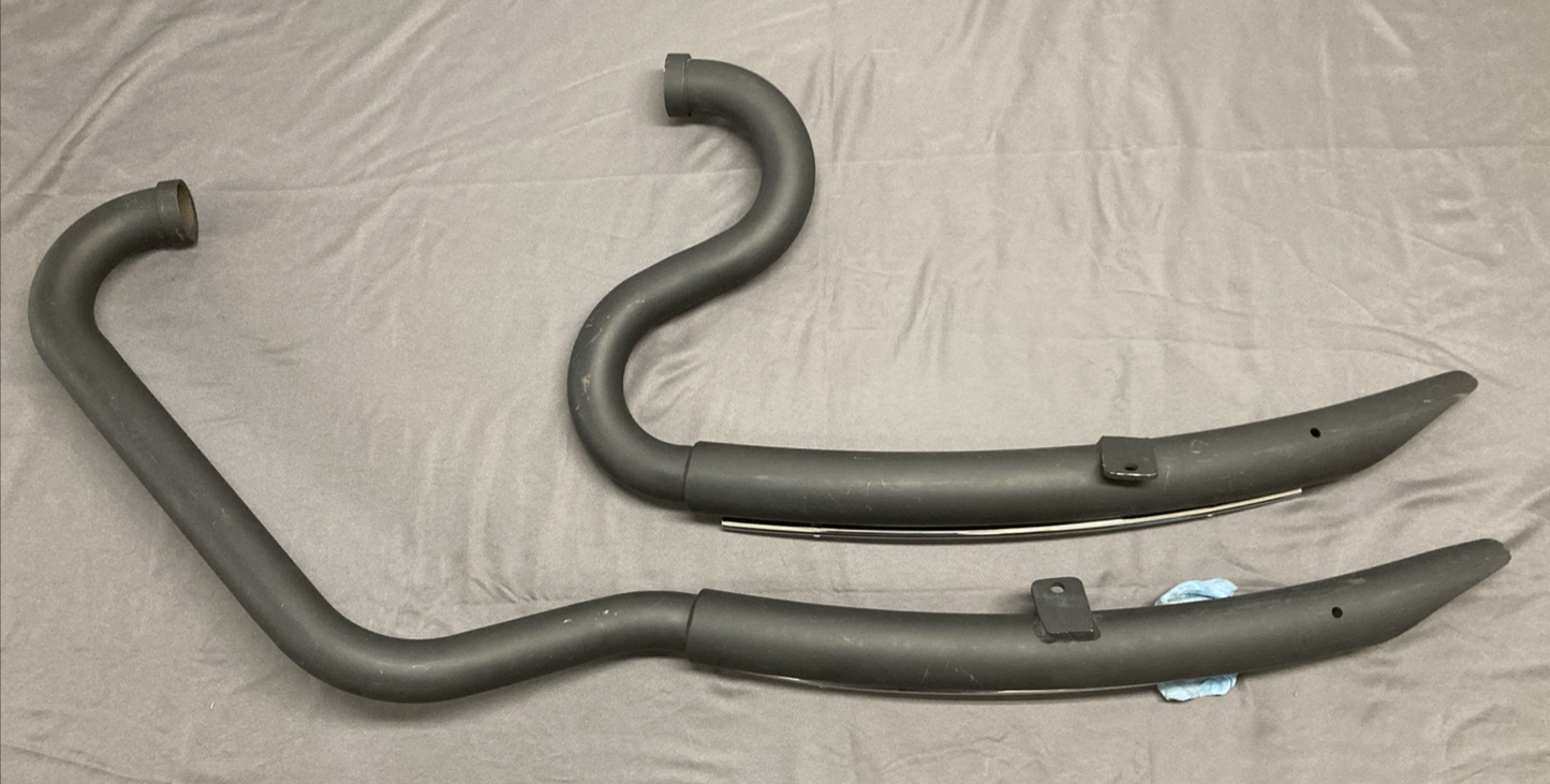 INDIAN MOTORCYCLE EXHAUST SYSTEM SLASH CUT SWEPT MATTE BLACK 1.5" IN 2" OUT