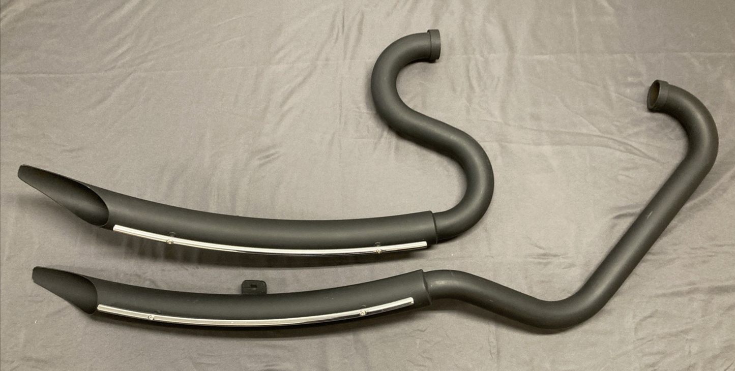 INDIAN MOTORCYCLE EXHAUST SYSTEM SLASH CUT SWEPT MATTE BLACK 1.5" IN 2" OUT