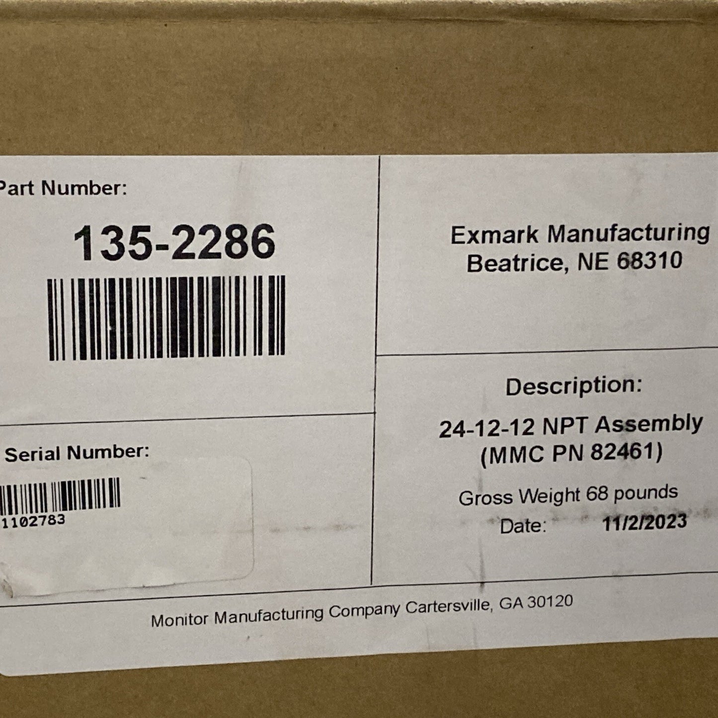New Genuine Exmark 135-2286 Tractus Tire 60" Lazer X-Series