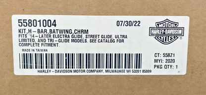 NEW GENUINE HARLEY DAVIDSON 55801004 BATWING HANDLE BAR KIT, CHROME