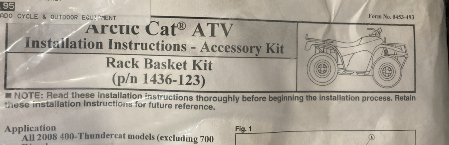 NEW GENUINE ARCTIC CAT 1436-123 KIT,SPEED RACK BASKET