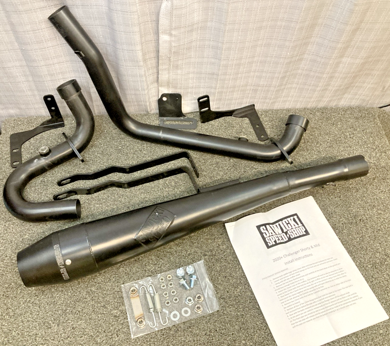 NEW GENUINE SAWICKI 930-01303 MID-LENGTH BLACK 2:1 FULL EXHAUST INCOMPLETE KIT
