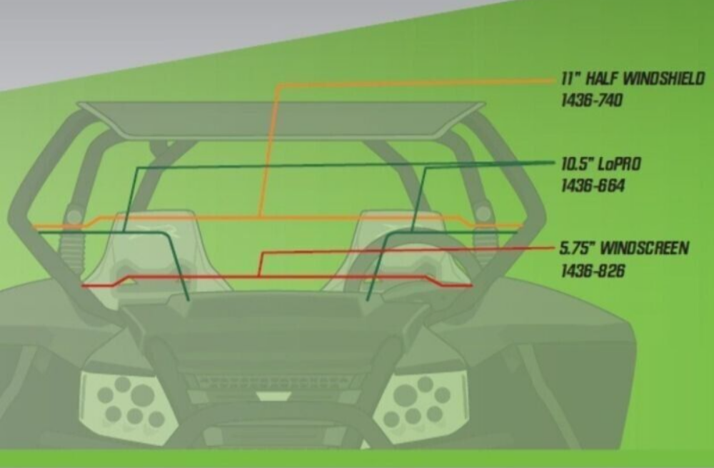 NEW GENUINE ARCTIC CAT 1436-740 HALF WINDSHIELD, 2012-2018 WILDCAT