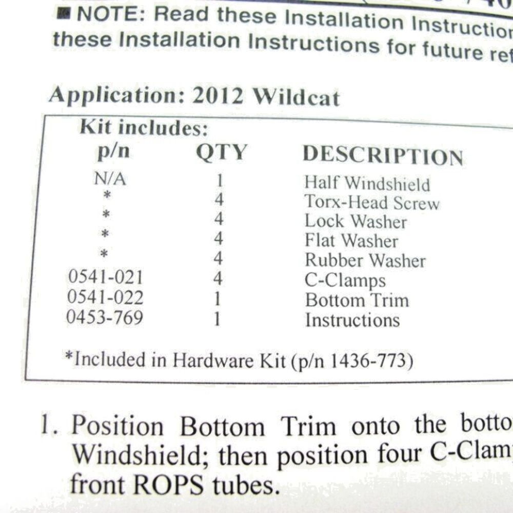 NEW GENUINE ARCTIC CAT 1436-740 HALF WINDSHIELD, 2012-2018 WILDCAT