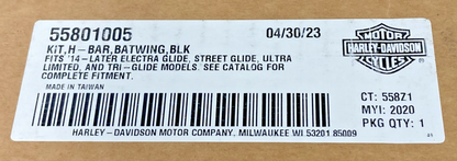 NEW GENUINE HARLEY DAVIDSON 55801005 BATWING HANDLEBAR KIT, BLACK