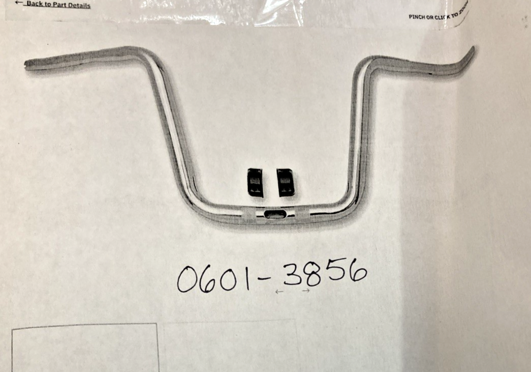 NEW REPLACES DRAG SPECIALTIES 0601-3856 APE HANGER TOURING HANDLEBARS, CHROME