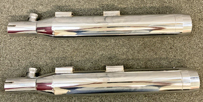 NEW GENUINE V-TWIN 30-1281 CHROME SLIP ON MUFFLER SET W CHROME TIPS, HARLEY 9953