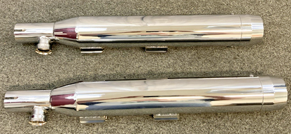 NEW GENUINE V-TWIN 30-1281 CHROME SLIP ON MUFFLER SET W CHROME TIPS, HARLEY 9953