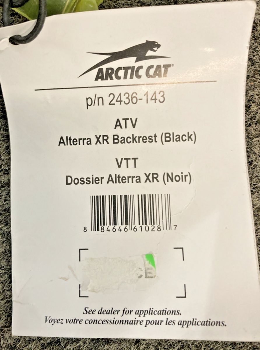 NEW GENUINE ARCTIC CAT 2436-143 SPEED RACK BACKREST KIT
