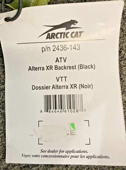 NEW GENUINE ARCTIC CAT 2436-143 SPEED RACK BACKREST KIT