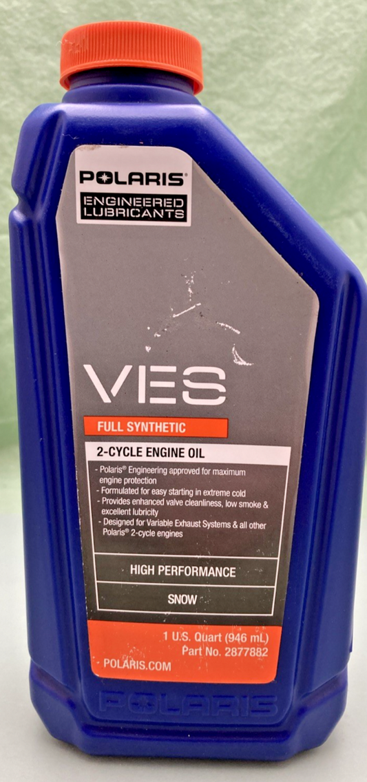 NEW GENUINE POLARIS 2877882 VES FULL SYNTHETIC 2-CYCLE OIL, 1 QUART (946 ML)