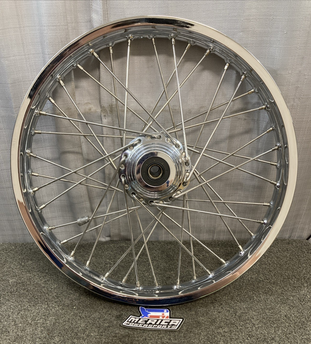 GENUINE VICTORY BEHR 5133678 21X2.15 40 SPOKE FRONT WHEEL ASSEMBLY CHROME